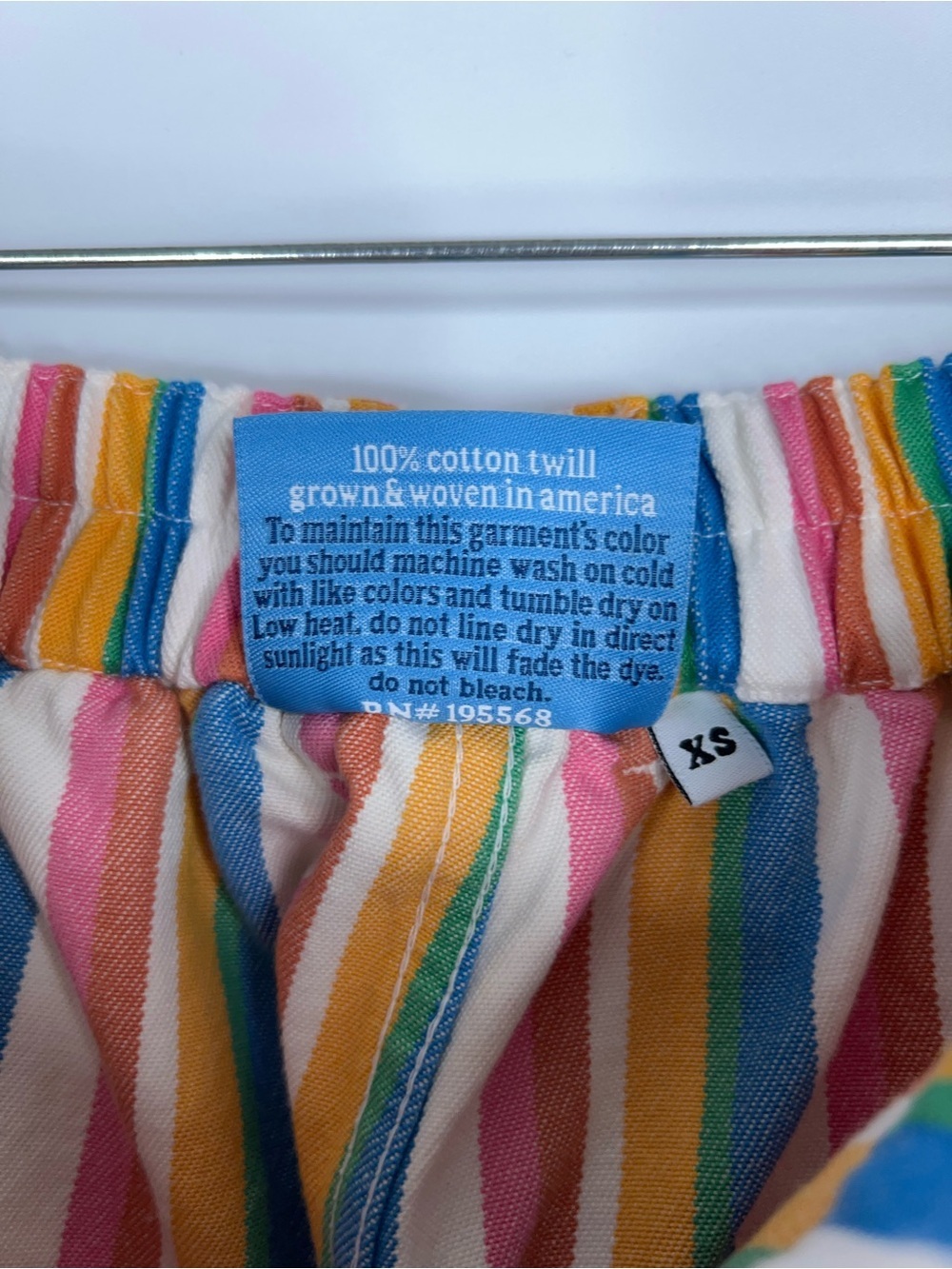 Big Bud Press Work Pants Multicolor Rainbow Stripe Straight Leg Cotton Size XS - Picture 7 of 10